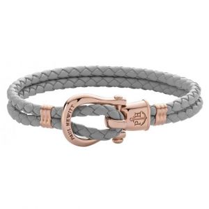 Image de Paul Hewitt Bracelet PH-FSH-L-R-GR - Acier IP Rose PHINITY SHACKLE Cuir Gris Femme