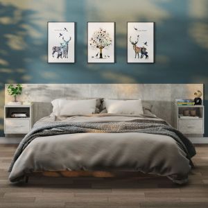 VidaXL Tables de chevet murales 2 pcs Gris béton Bois d'ingénierie