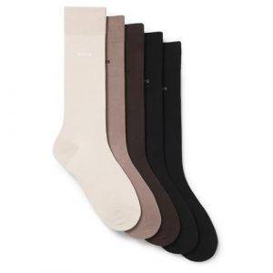 Boss Effect Chaussettes Cotton Small Logo beige noir marron (5 paires)