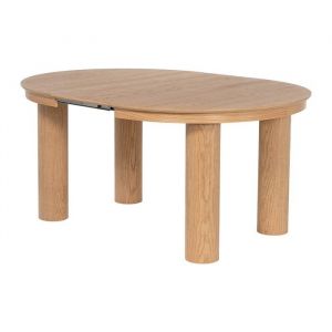 Table &agrave; manger extensible 4 &agrave; 8 personnes placage ch&ecirc;ne - Naturel clair - ELITARO