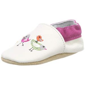 Beck Vöglein, Chaussons bébé Fille Blanc (Weiß 01) 22 EU