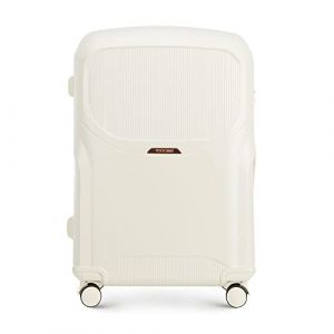 WITTCHEN Lady 2 Line Grande Valise Valise de Voyage Valise en Polycarbonate à 4 Roues pivotantes Serrure à Combinaison Manche télescopique Taille L Crème