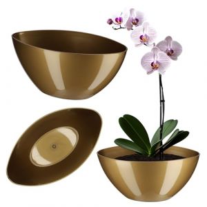 Kadax - Pot de fleurs en plastique - De forme ovale - 38 x 14 cm - Design moderne - Idéal pour la décoration d'intérieur et balcon - Turquoise