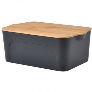 Homea Boite plastique avec couvercle en bambou