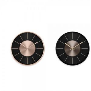 Horloge Murale DKD Home Decor Cuivre Aluminium 30 4 30 cm 2 pcs Noir