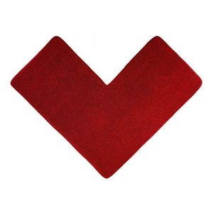 WOHNDIRECT Tapis de bain d'angle PARIS - 1 pi&egrave;ce 100x100 cm, rouge