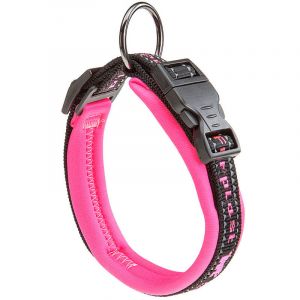 Ferplast SPORT DOG C Collier pour chiens avec rembourrage soft. Différentes mesures et couleurs fluo.. Variante C15/35 - Mesures: A: 25÷35 cm - B: 15 mm - Fuchsia