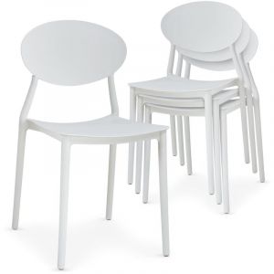 Image de Lot de 4 Chaises Design "Tojal" 81cm Blanc Prix