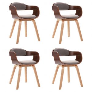VidaXL Chaises de salle à manger 4 pcs Taupe Bois courbé et tissu