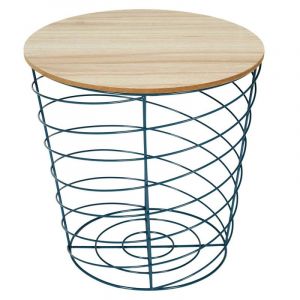 Image de The home deco factory Table d'Appoint Design "Cyclone" 40cm Bleu