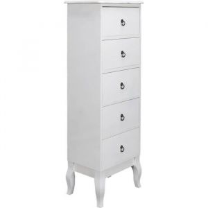 Image de Altobuy CLEMENCE Chiffonnier 5 Tiroirs Coloris Blanc