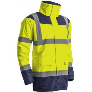 Coverguard Parka HI-VIZ Keta Haute visibilité - Jaune et marine - Taille XL