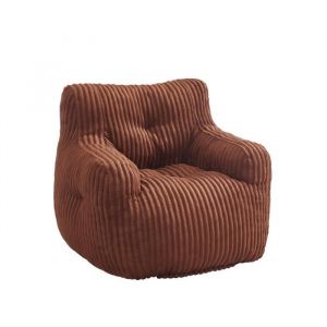 Fauteuil luffy velours côtelé terracotta