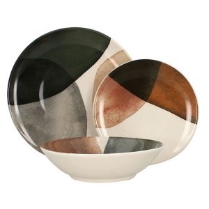 Novastyl Service de table 36 pièces en grès marron