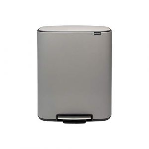 Image de Brabantia 211485 - Poubelle à pédale Bo, avec 2 seaux intérieurs, 2 x 30L - Mineral Concrete Grey