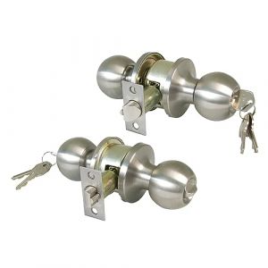 Amig - Bouton de Porte en Acier Inoxydable 18/8 avec Serrure à Encastrer | Design Élégant Finition Mate | Sécurité Renforcée Anti-Carte | Polyvalent pour Bois, Métal, Bleu, Standard