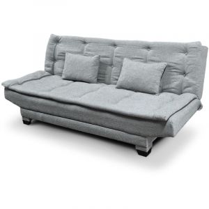 Menzzo Canap&eacute; convertible 3 places Lefkada Tissu textur&eacute; Gris