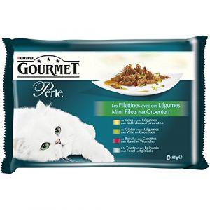 Purina Perle Les filettines avec des légumes pour chat 4 x 85g (12)