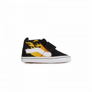 Vans Chaussures Hot Flame Sk8-hi Crib Nouveau-né (0-1 An) ((hot Flame) Black/true White) Infant Noir, Taille 18