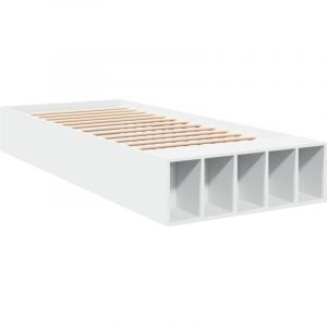 VidaXL Cadre de lit blanc 90x190 cm bois d'ing&eacute;nierie Blanc
