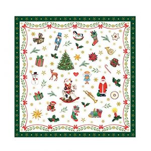 Ambiente 20 serviettes univers de noël 33x33cm vert 33314766