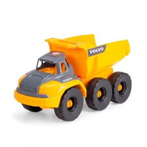 Dickie Toys Camion à Benne Volvo Tough Hauler (26 cm) – Camion Benne Jouet pour Enfants à partir de 3 Ans avec Roue Libre et Surface de Chargement Mobile, Convient comme Jouet de Sable