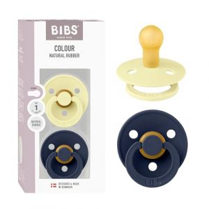 Bibs Pacifier Colour Round Luna Deep Space 0-6M 2 Unidades