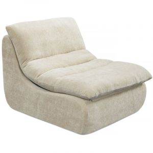 Habitat et Jardin Chauffeuse en tissu textur&eacute; "Candela" - 81 x 96 x 75 cm - Beige