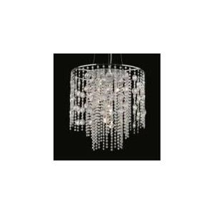 Image de Ideal lux Suspension Evasione 8 ampoules en métal chromé et cristal