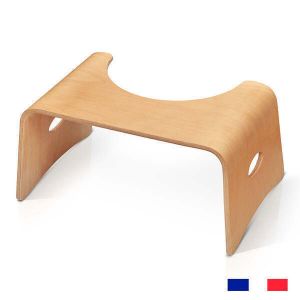 Image de Well Care Tabouret de Toilette Physiologique en Bois Verni - Fabriqué en France - Marche Pied WC pour Adulte - Petit Banc Repose Pied pour Adopter la Position Squatty Anti Constipation
