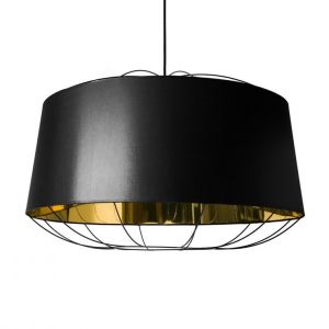 Image de Petite friture Suspension Lanterna Large / Ø 75 x H 49 cm noir,or en métal