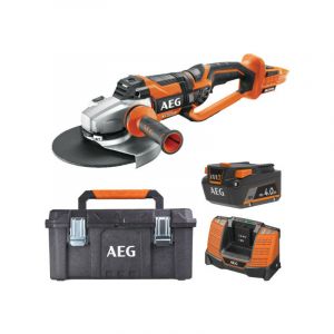 AEG Pack 18V - Meuleuse Brushless 230mm - Batterie 4.0 Ah - Chargeur - Caisse de rangement