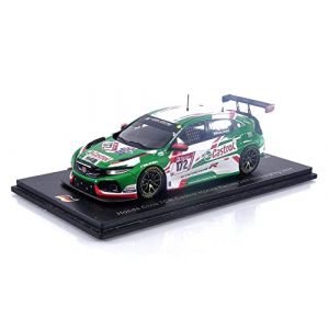 Image de Spark Voiture Miniature de Collection 1-43 - HONDA Civic TCR - Nurburgring 2021 - Green / Red / White - SG770 - Resin