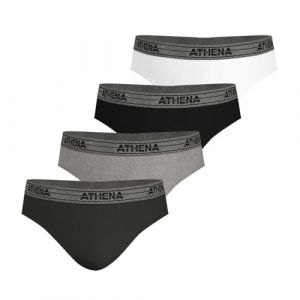 Athena Lot de 4 slips homme Eco Pack Basic Coton multicolore