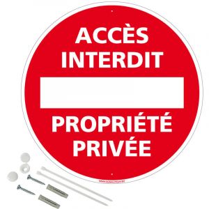 Signaletique.biz France - Panneau de signalisation rond prépercé pvc ou alu diamètre 250 ou 300 mm + kit de fixation pour pose facile, rapide