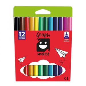 12 Feutres de coloriage GRAPHMATE pointe moyenne