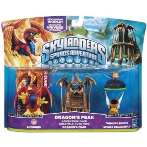 Image de Activision Pack figurines Skylanders : Spyro's Adventure - Dragon's Peak : Sunburn + Winged Boots + Sparx Dragonfly