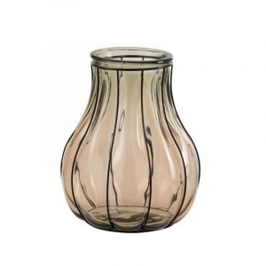 Prix Vase Design en Verre Fusion 30cm Taupe