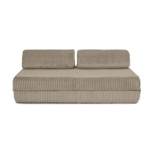 Canapé convertible et modulable 3 places en velours taupe