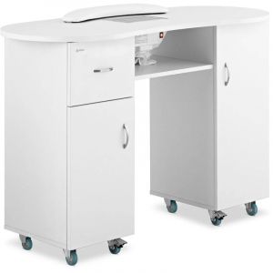 Physa - Tableau des ongles - 1 200 x 503 x 803 mm - blanc - sur 8 rouleaux - avec une consommation de poussière et un stockage à la main