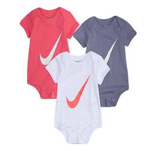 Image de Nike Lot de 3 bodies Swoosh Rose - Couleur Rose - Taille 6-12 mois