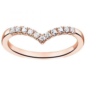 Thomas Sabo Bague forme en V avec pierres blanches or rose Argent sterling 925, dor&eacute; or rose 18 carats Rose - Couleur Rose - Taille M