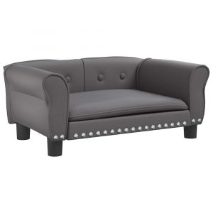Lit pour chien panier canapé confortable 70 x 45 x 30 cm similicuir gris 02_0042825