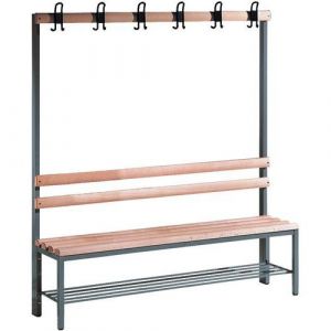 C+p Möbelsysteme - c+p, Banc de vestiaire basic, simple face, lattes en bois de