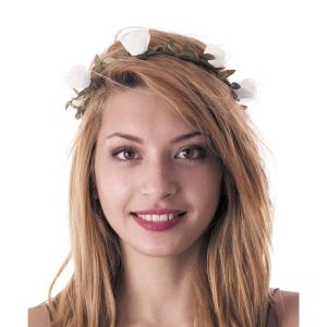 Ruedelafete Couronne de fleurs blanches