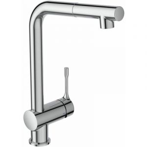 Ideal Standard Robinet cuisine Ceralook douchette exctractible chrome, sans microfibre, Avec nettoyant