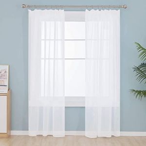 Deconovo Lot de 2 Rideaux Voilage Blanc Fille 140x245cm