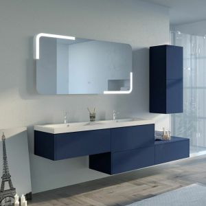 Distribain Meuble de salle de bain bellissimo Bleu saphir - Bleu Saphir