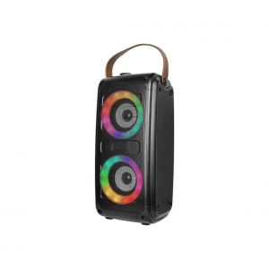 Image de V-TAC VT-6203 Enceinte bluetooth portable alimentée par batterie 210W entrée USB - microsd - chariot rechargeable karaoké led - sku 6664