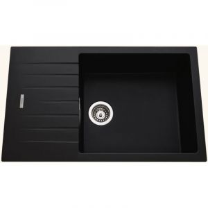 Luisina Vier granit noir albey 1 grand bac - 1 petit &eacute;gouttoir